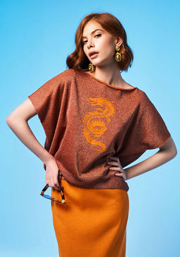 N2407 джемпер женский оранжевый - Mozart фото 2