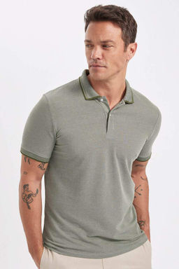 Slim Fit Dar Kesim K?sa Kollu Pamuklu Polo Tisort - Defacto фото 10