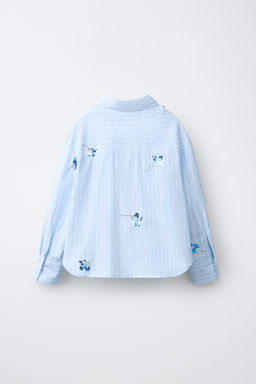 CAMISA Y TOP RAYAS FLORES LENTEJUELAS / Azul - Zara фото 3