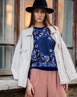 Свитшот с однотонными манжетами джемпер - Sahar art lab фото 8