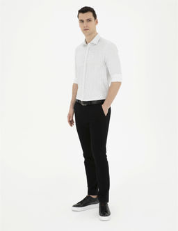 Siyah Slim Fit Kanvas Pantolon
