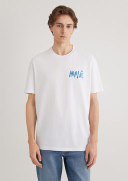 Mavi Bask?l? Beyaz Tisort  фото 4