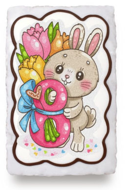 Зайчик с цветами 8 ка (130 грамм)