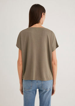 Lux Touch TENCEL TM Yesil Basic Tisort - Mavi фото 4