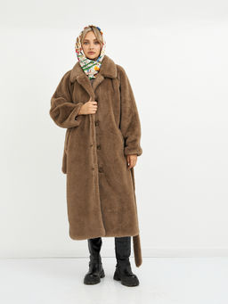 Шуба женская с поясом