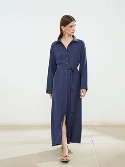 Keten Kar???ml? Kad?n G?mlek Elbise