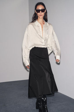 ZW COLLECTION FLARED BELT SKIRT - Zara фото 9