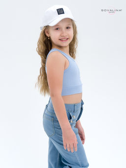 Кроп-топ лапша голубой - Sovalina фото 7