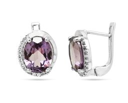 Серьги из серебра синт.александрит, Даллас