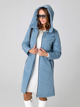 24109 Плащ утепл. серо-голубой