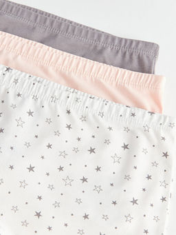 Bask?l? Pamuklu K?z ?ocuk Boxer 3l? - Waikiki фото 3