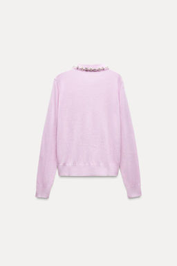 KNIT POLO NECK JUMPER WITH FAUX PEARLS - Zara фото 5
