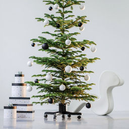 Подставка-крестовина на колесах для новогодней елки Финская, макс. высота дерева 2м, размер ствола 3-12см, чаша для воды 2л, размер 59х43,5х25,3см, вес 1,5 кг, металл + пластик, цвет черный, в цветной коробке (Китай) - Домашняя мода фото 3