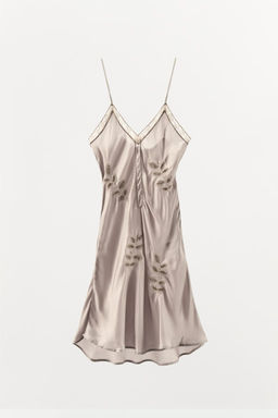 BEADED SLIP DRESS WITH EMBROIDERY - Zara фото 4