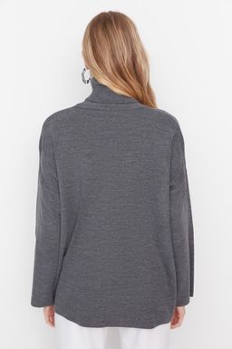 Gri Genis Kal?p Basic Triko Kazak TWOAW23KZ00206