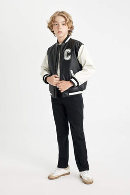 Водоотталкивающий бомбер для мальчиков с воротником-стойкой - Defacto фото 2