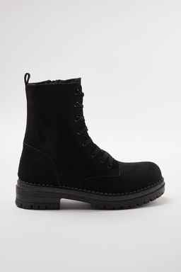Trendyol Shoes Siyah Suet Bagc?kl? ve Fermuarl? K?sa Duz Kad?n Postal Bot TAKAW25BO00026 - Trendyolmilla фото 8