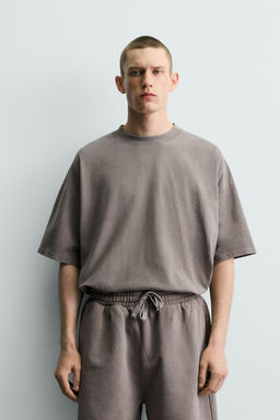 CAMISETA B?SICA LAVADA / Gris - Zara фото 2