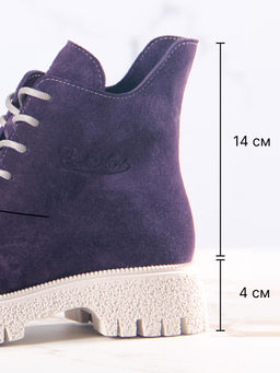 Ботинки EDART 228.V.1541be.Сливовая замша/шерсть