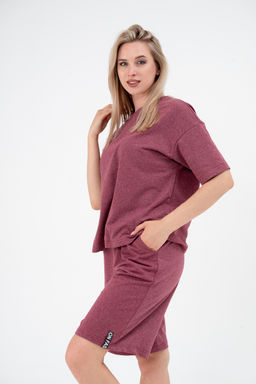 Костюм из футера унисекс бордо-меланж - Амадэль фото 2