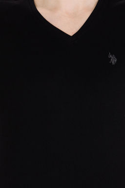 U. S. Polo Assn Мужская черная базовая футболка с v-образным вырезом - U.s. polo assn фото 12