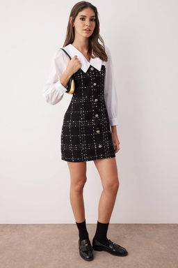 TRENDYOLMILLA Mavi Ekose / Kareli Dokuma Elbise TWOAW23EL00701 фото 15