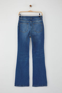 Teen Mavi Cep Detayl? Yuksek Bel Ispanyol Paca Flare Jeans TWOAW26JE00118 - Trendyolmilla фото 6