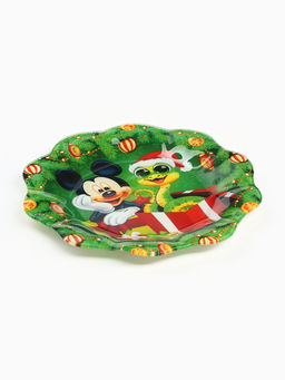 Тарелка стеклянная новогодняя «Новогодний сюрприз», Микки Маус, 23 см