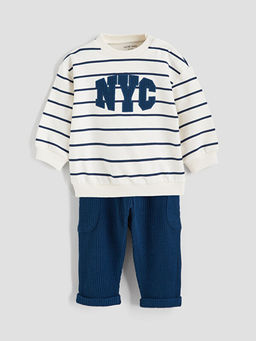 Nak??l? Erkek Bebek Sweatshirt ve Pantolon 2li