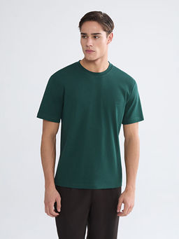 Bisiklet Yaka Bask?l? Erkek Ti??rt