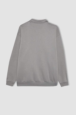 Кардиган оверсайз с воротником-поло и мягкой пушистой изнанкой - Defacto фото 10