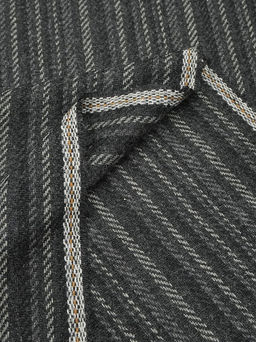 Шерсть пальтово-костюмная Твид Полосы цв.черный, ш.1.5м, шерсть-40%, п/э-60% - Купава фото 6