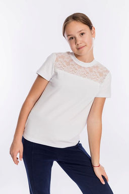 Джемпер с коротким рукавом М21887б Белый - Елена фото 5