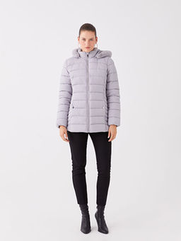 Kap??onlu D?z Uzun Kollu Kad?n ?i?me Mont - Waikiki фото 3