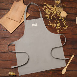 Фартук Доляна Душевная кухня цв.серый 60х70см, рогожка, 100% х/л