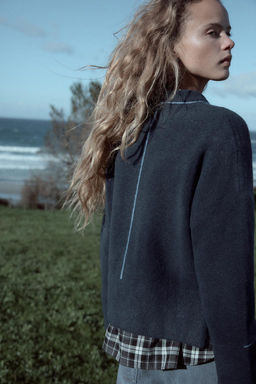 KNIT SWEATER WITH CONTRAST TRIMS - Zara фото 3