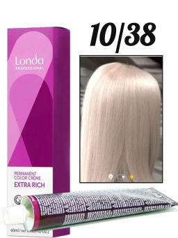 Стойкая краска 10/38 яркий блонд золотисто-жемчужный LondaColor