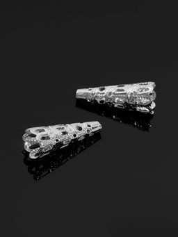 Цена за 2 шт. Шапочки для бусин (набор 10 шт.), СМ-103-1, 22×9 мм, цвет серебро