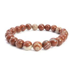 Браслет из камня Красная Яшма 8мм открытие и защита денежного канала