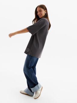 Футболка женская MINAKU, over size (44-48), тёмно-серая