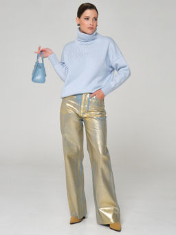 Джинсы с золотым напылением