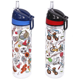 Бутылка питьевая пластиковая 650мл "Сладкая мечта", микс цветов