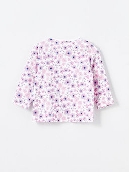 Bisiklet Yaka ?i?ekli K?z Bebek Pijama ?st - Waikiki фото 2