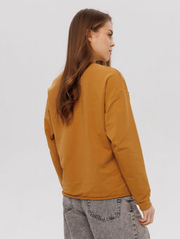 Женский лонгслив из футера 2-х нитки Lingeamo горчичный ВК-25 (58) фото 5