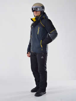 Мужской зимний горнолыжный костюм Evil Wolf 6608_1 Серый / Р 1101_Черный
