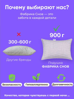 Подушка Хлопок&Лен (молния) - Фабрика снов фото 4