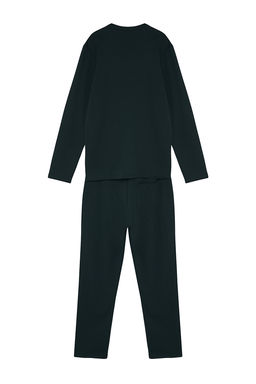 TRENDYOL MAN Lacivert Regular Fit Etiket Deteyl? Orme Pijama Tak?m? TMNAW24PT00029 - Trendyolmilla фото 8