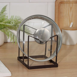 Держатель для крышек и разделочных досок Доляна, 12.5×16×15 см, коричневый