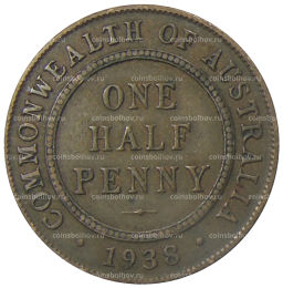 1/2 пенни 1938 года Австралия