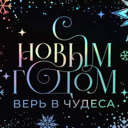 Пакет новогодний подарочный голографический «Танец снежинок», 18 х 23 х 10 см